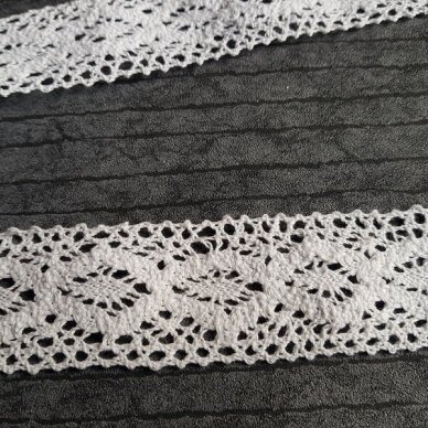 Crochet cotton lace, white color 1