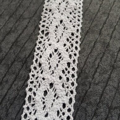 Crochet cotton lace, white color 2