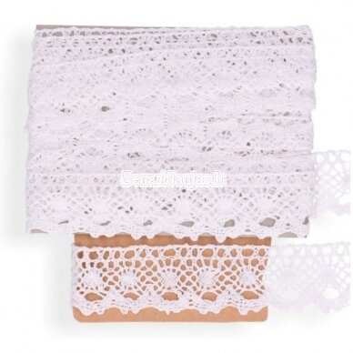 Crochet cotton lace, white color