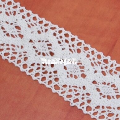 Crochet cotton lace, white color 3