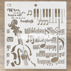 Reusable plastic stencil MUSIC