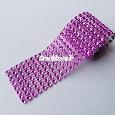 Decorative ribbon with plastic eyes, fuchsia color 1