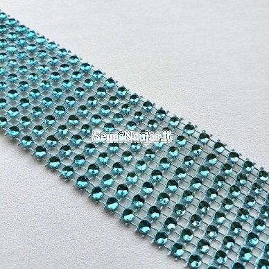 Decorative ribbon with plastic eyes, sea green color
