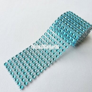 Decorative ribbon with plastic eyes, sea green color 1