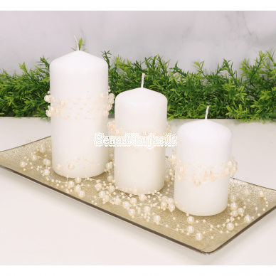 Artificial pearl garlands, white color 2
