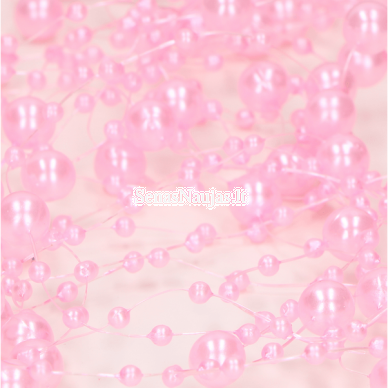 Dirbtinių perlų girlianda, rožinė spalva