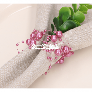 Artificial pearl garlands, pink color 2