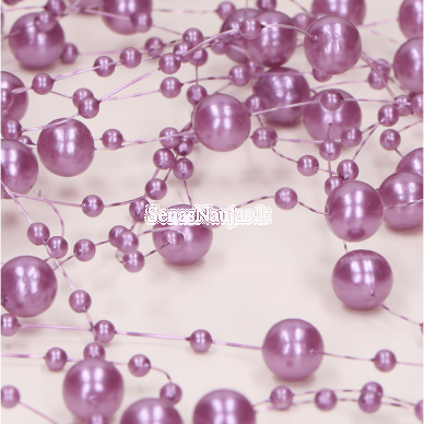 Artificial pearl garlands, violet color