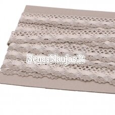 Two colors cotton lace, ivory and grey colors