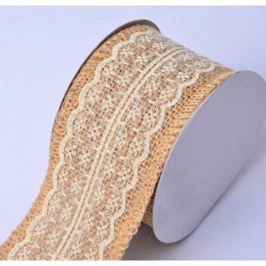 Jute ribbon with lace
