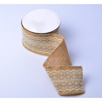Jute ribbon with lace 2