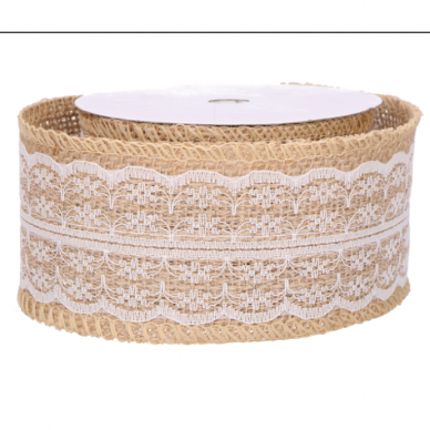 Jute ribbon with lace 1