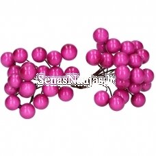 Fuchsia color artificial berry-balls, 40 pieces