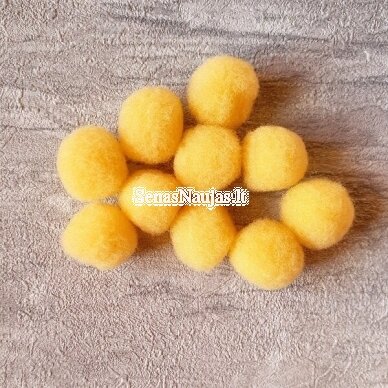 Light yellow color POM POM balls, 10 pcs.