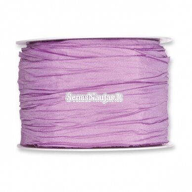 Pleated taffeta ribbon-fabric, rose color