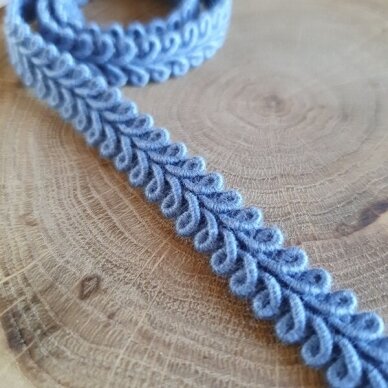 Mat cotton braid, light blue color