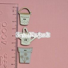 Wooden button, 1 pcs. WATERING CAN