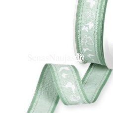 Printed ribbon Butterflies, mint color