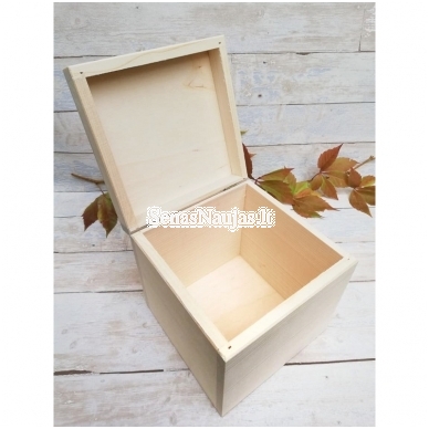 Cube shape unfinished wooden box 1