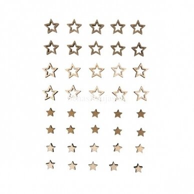 Wooden shape STARS, 40 pieces