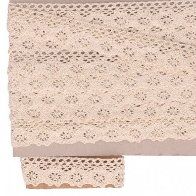 Cream lace with golden color yarn 1