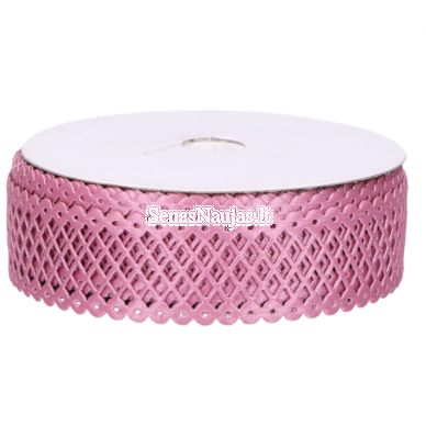 Fabric openwork ribbon, dust pink color