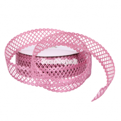 Fabric openwork ribbon, dust pink color 1