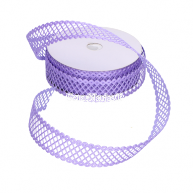 Fabric openwork ribbon, violet color 1