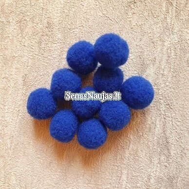 Dark blue color POM POM balls, 10 pcs.
