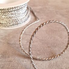 Decorative metallic string, silver color