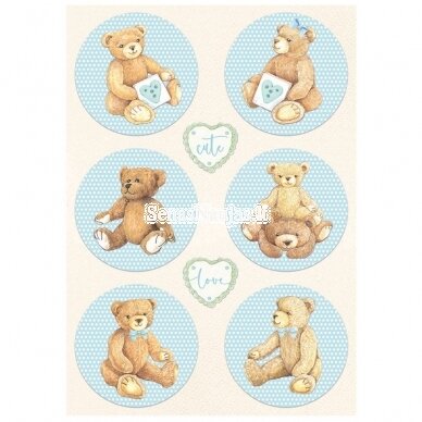 Thin rice paper DAY DREAM ROUNDS BEAR BLUE