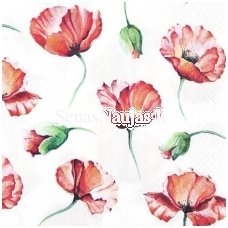 Paper napkin for decoupage POPPIES, (1/4 folded)