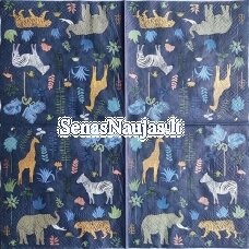 Paper napkin for decoupage EXOTIC ANIMALS, 1/4 folded