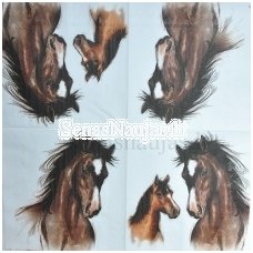 Paper napkin for decoupage HORSES, 1 piece