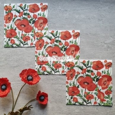 Paper napkin for decoupage POPPIES 2