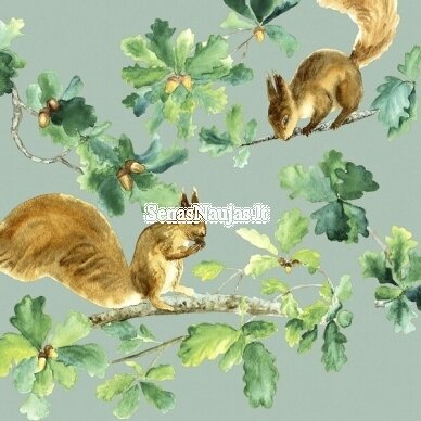 Paper napkin for decoupage SQUIRRELS, 1/4 folded