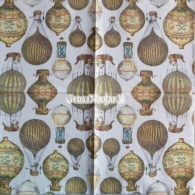 Paper napkin for decoupage AIR BALLOONS, 1/4 folded 1