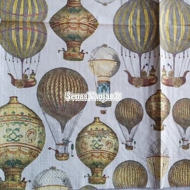Paper napkin for decoupage AIR BALLOONS, 1/4 folded 3
