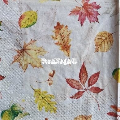 Paper napkin for decoupage SCATTERED FOLIAGE, 1/4 folded