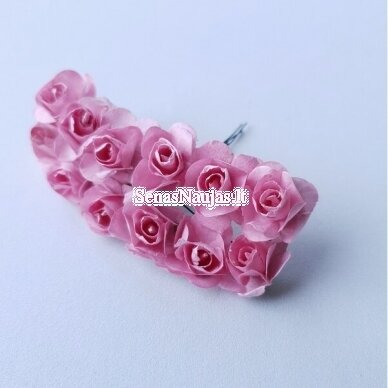 Paper roses, pastel pink color, 12 pieces