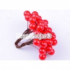 Red color artificial berry-balls, 40 pieces