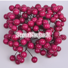 Magenta color artificial berry-balls, 40 pieces