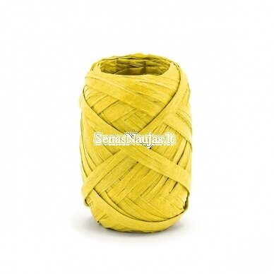 Rafija juostelės ritinėlis, geltona spalva