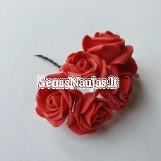 Rožytės iš putgumės, raudona sp., 6 žiedai