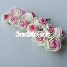 Rožytės su tiuliu, kreminė ir rožinė sp., 12 žiedų