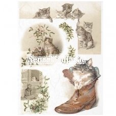 Rice paper for decoupage, scrapbooking KITTENS