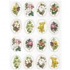 Rice paper FLOWERS MEDALLIONS