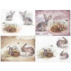 Rice paper for decoupage RABBITS