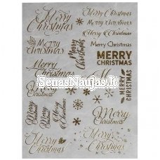 Rice paper for decoupage (gold, MERRY CHRISTMAS)