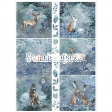 Rice paper for decoupage, scrapbooking FOREST ANIMALS